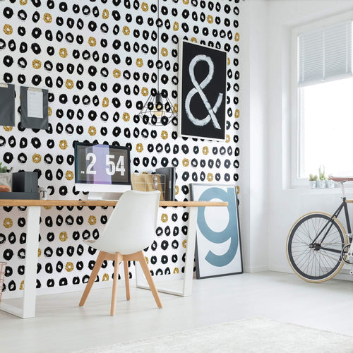 Black and Yellow Peel and Stick Removable Wallpaper