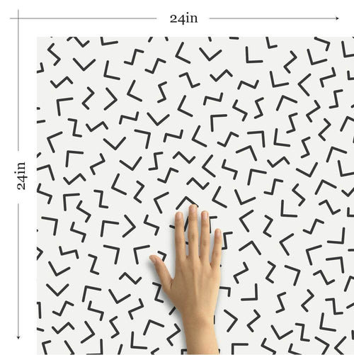Black Lines Basic Peel and Stick Removable Wallpaper