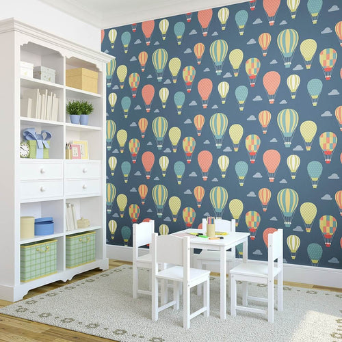 Blue and Yellow Balloons Baby Peel and Stick Removable Wallpaper