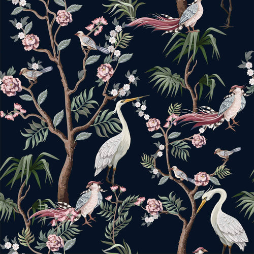 Black and White Birds Peel and Stick Removable Wallpaper