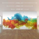 Blue and Orange Abstract Peel and Stick Removable Wall Mural 8537