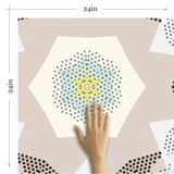 Beige Geometric Tile Adhesive Peel and Stick Removable Wallpaper