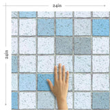 Blue and White Tile Tile Adhesive Peel and Stick Removable Wallpaper