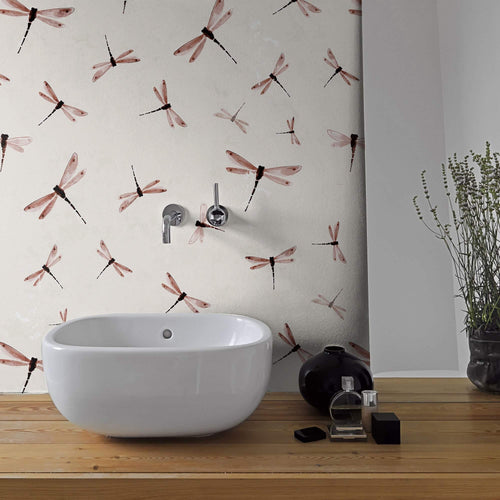 Beige and Tan Botanical Animal Peel and Stick Removable Wallpaper