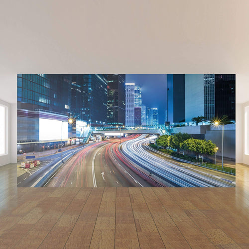 Blue City Landscape Peel and Stick Removable Wall Mural 9278