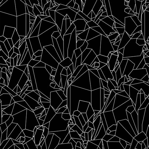 Black and White Crystal Geometric Peel and Stick Removable Wallpaper