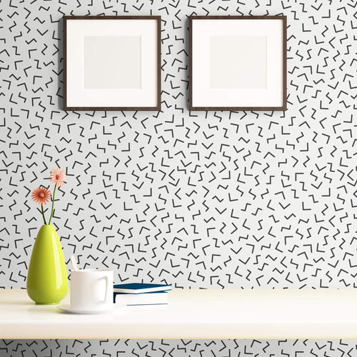 Black Lines Basic Peel and Stick Removable Wallpaper