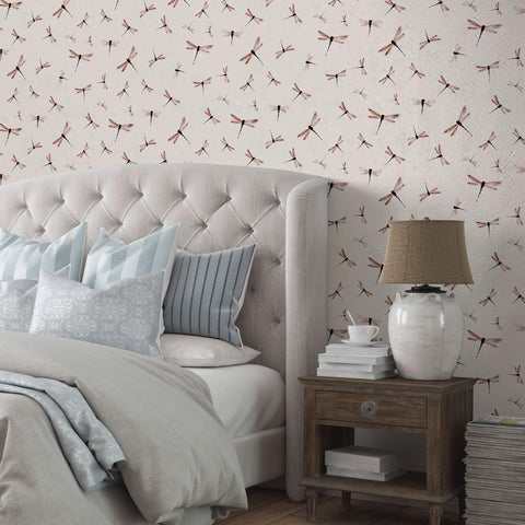 Beige and Tan Botanical Animal Peel and Stick Removable Wallpaper