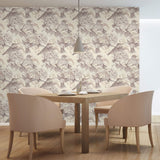 Beige Floral Animal Peel and Stick Removable Wallpaper
