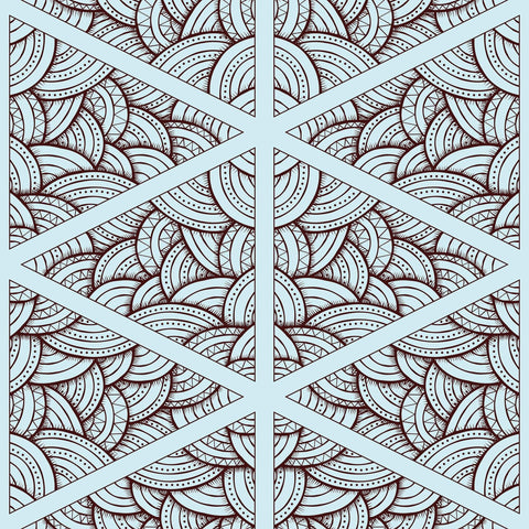 Blue and Charcoal Pattern Geometric Peel and Stick Removable Wallpaper