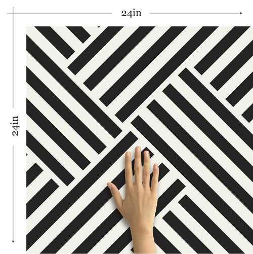 Black and White Cross Peel and Stick Removable Wallpaper