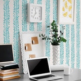 Blue Floral Basic Peel and Stick Removable Wallpaper