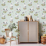 vintage color palette of muted blue and pink removable wallpaper