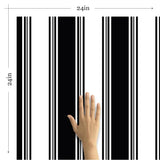 Black Striped Peel and Stick Removable Wallpaper