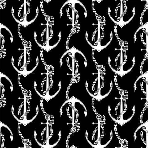 Black Illustration Nautical Peel and Stick Removable Wallpaper