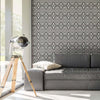 Black Textured Geometric Peel and Stick Removable Wallpaper