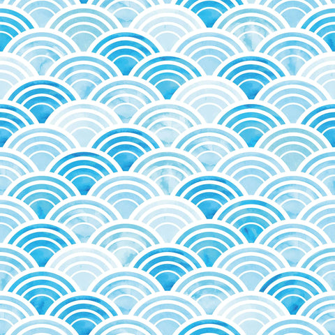 Blue and White Circles Geometric Peel and Stick Removable Wallpaper