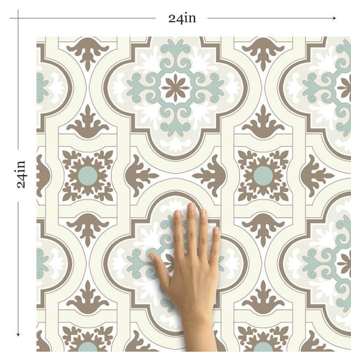 Aqua Global Tile Adhesive Peel and Stick Removable Wallpaper