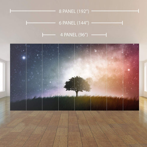 Blue and Orange Landscape Peel and Stick Removable Wall Mural 4689