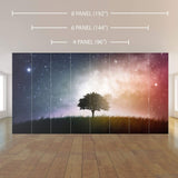 Blue and Orange Landscape Peel and Stick Removable Wall Mural 4689