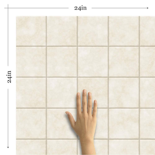 Beige Global Tile Adhesive Peel and Stick Removable Wallpaper