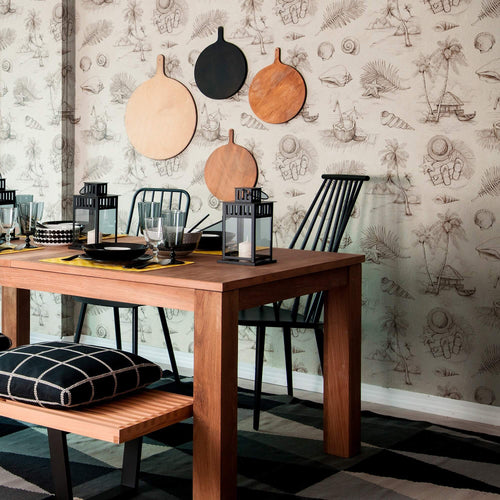 Beige Tropical Nautical Peel and Stick Removable Wallpaper