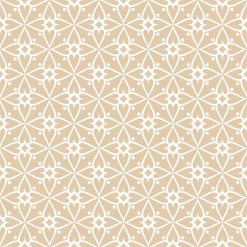 Beige and Gold Damask Basic Peel and Stick Removable Wallpaper
