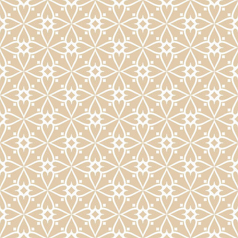 Beige and Gold Damask Basic Peel and Stick Removable Wallpaper