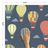 Blue and Yellow Balloons Baby Peel and Stick Removable Wallpaper