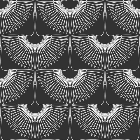 Black and White Birds Peel and Stick Removable Wallpaper