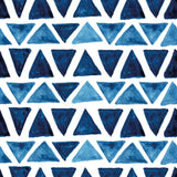 Blue and White Triangles Geometric Peel and Stick Removable Wallpaper