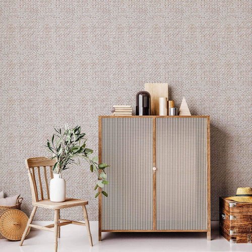 Beige Knit Peel and Stick textured removable wallpaper