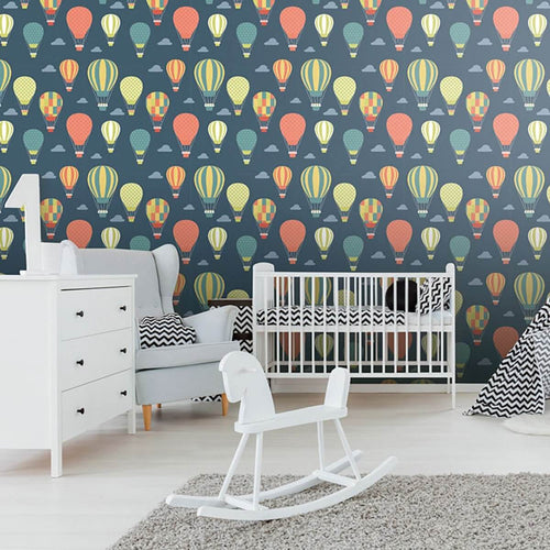 Blue and Yellow Balloons Baby Peel and Stick Removable Wallpaper