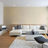 Beige and Gold Damask Basic Peel and Stick Removable Wallpaper