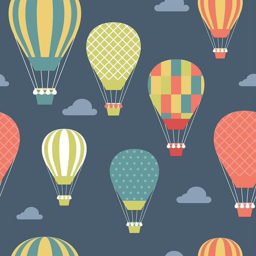 Blue and Yellow Balloons Baby Peel and Stick Removable Wallpaper