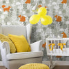 Beige and White Animals Baby Peel and Stick Removable Wallpaper