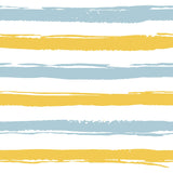 Blue and Yellow Striped Peel and Stick Removable Wallpaper