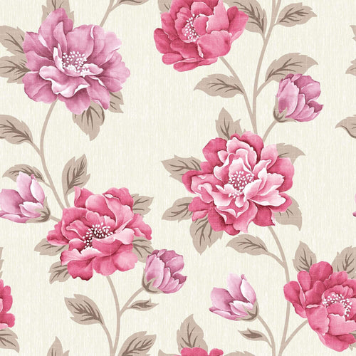 Beige Exotic Floral Peel and Stick Removable Wallpaper