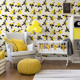 Black and Gold Animal Peel and Stick Removable Wallpaper