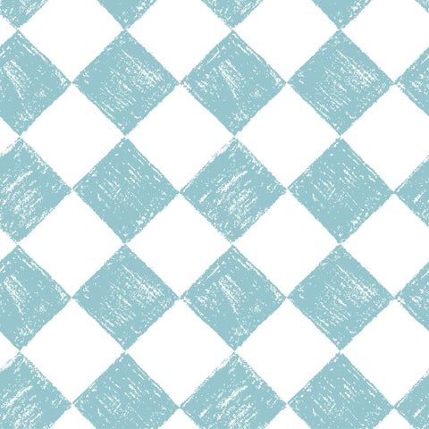 Blue and White Checkers Geometric Peel and Stick Removable Wallpaper