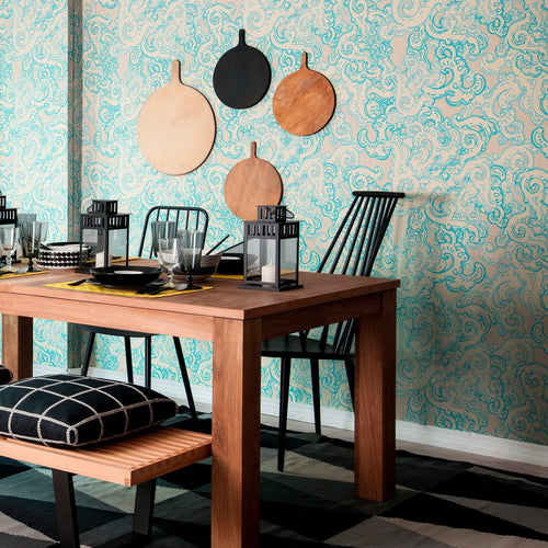 Beige and Blue Fish Nautical Peel and Stick Removable Wallpaper