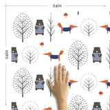 Blue and Orange Animals Baby Peel and Stick Removable Wallpaper