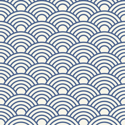 Blue Circles Geometric Peel and Stick Removable Wallpaper