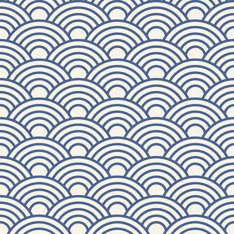 Blue Circles Geometric Peel and Stick Removable Wallpaper