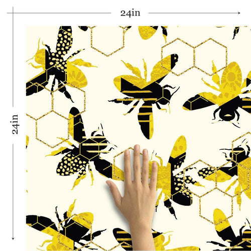 Black and Gold Animal Peel and Stick Removable Wallpaper