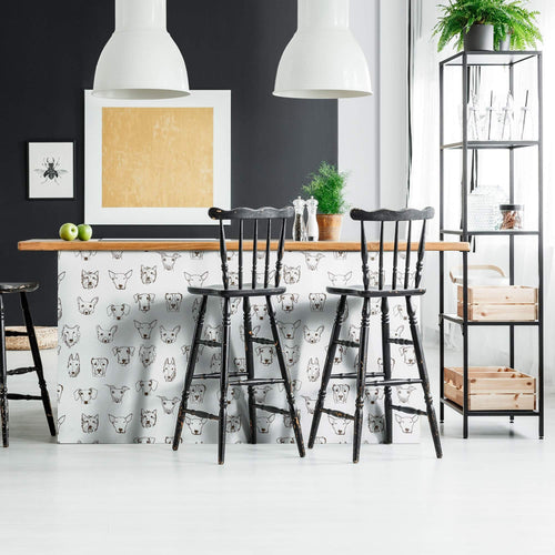 White Dog Animal Peel and Stick Removable Wallpaper