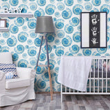 Blue and White Nautical Peel and Stick Removable Wallpaper