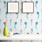 Blue and Orange Nautical Peel and Stick Removable Wallpaper