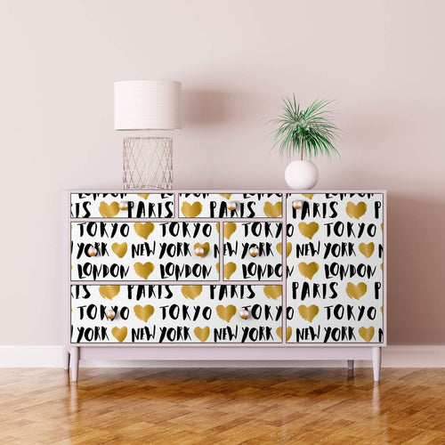 Black Travel Themed Peel and Stick Removable Wallpaper