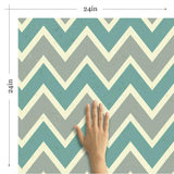 Blue Chevron Peel and Stick Removable Wallpaper